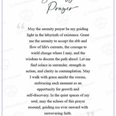 Serenity Prayer Printable