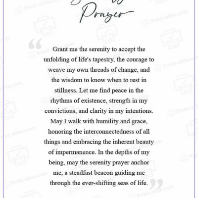 Serenity Prayer Printable
