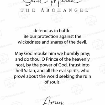 St. Michael The Archangel Prayer Printable