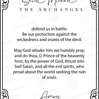 St. Michael The Archangel Prayer Printable