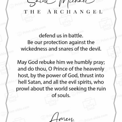 St. Michael The Archangel Prayer Printable