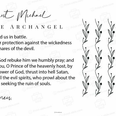 St. Michael The Archangel Prayer Printable