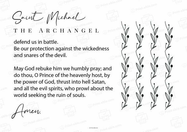 St. Michael The Archangel Prayer Printable