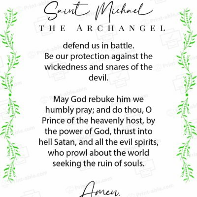 St. Michael The Archangel Prayer Printable