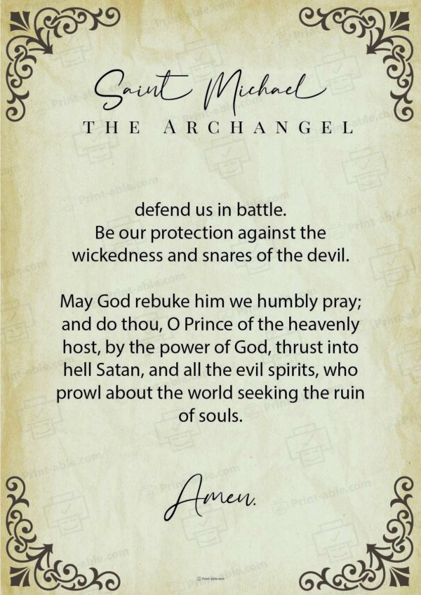 St. Michael The Archangel Prayer Printable