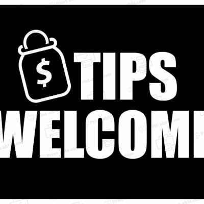 Tip Jar Signs Printable