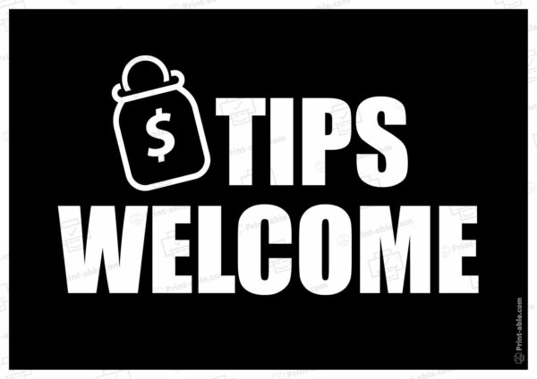 Tip Jar Signs Printable
