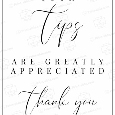 Tip Jar Signs Printable