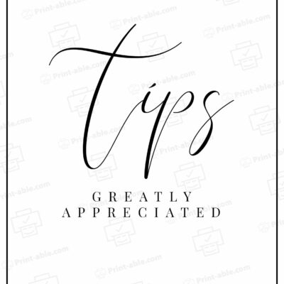 Tip Jar Signs Printable