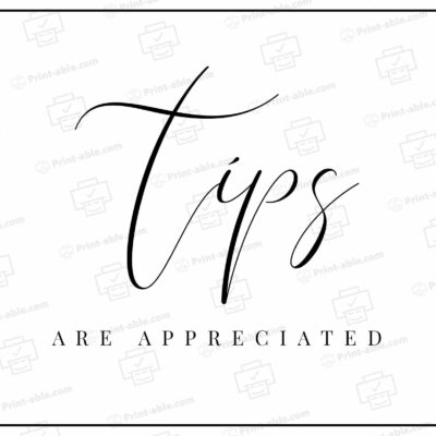 Tip Jar Signs Printable