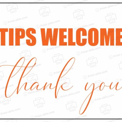 Tip Jar Signs Printable