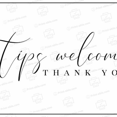 Tip Jar Signs Printable