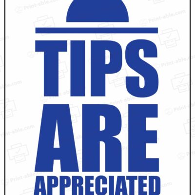 Tip Jar Signs Printable