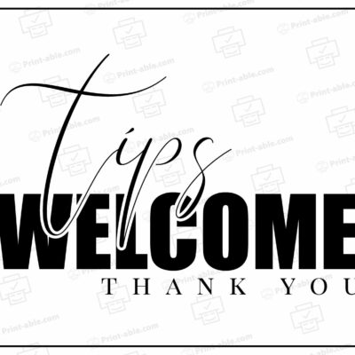 Tip Jar Signs Printable