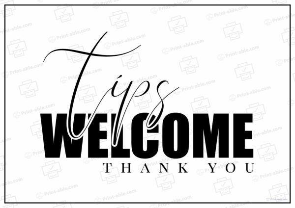 Tip Jar Signs Printable