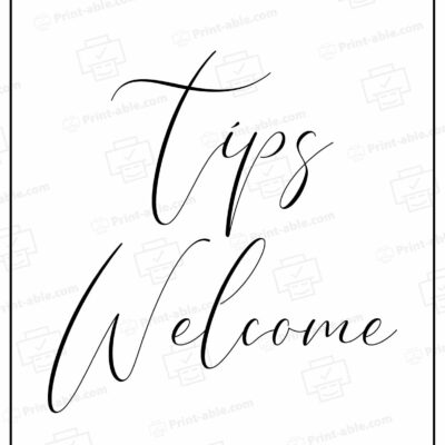 Tip Jar Signs Printable