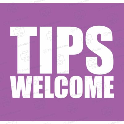 Tip Jar Signs Printable