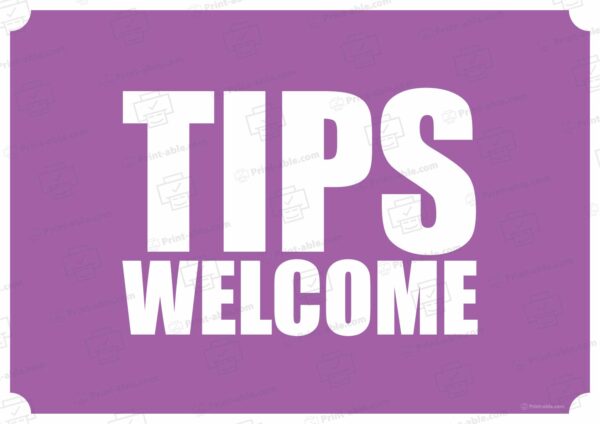 Tip Jar Signs Printable