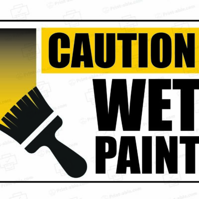 Wet Paint Sign Printable
