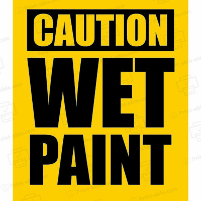 Wet Paint Sign Printable