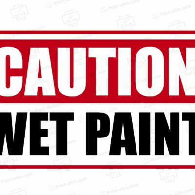 Wet Paint Sign Printable