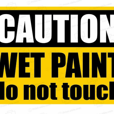Wet Paint Sign Printable