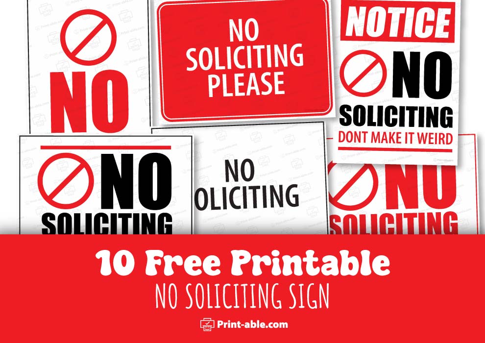 No Soliciting Sign Printable