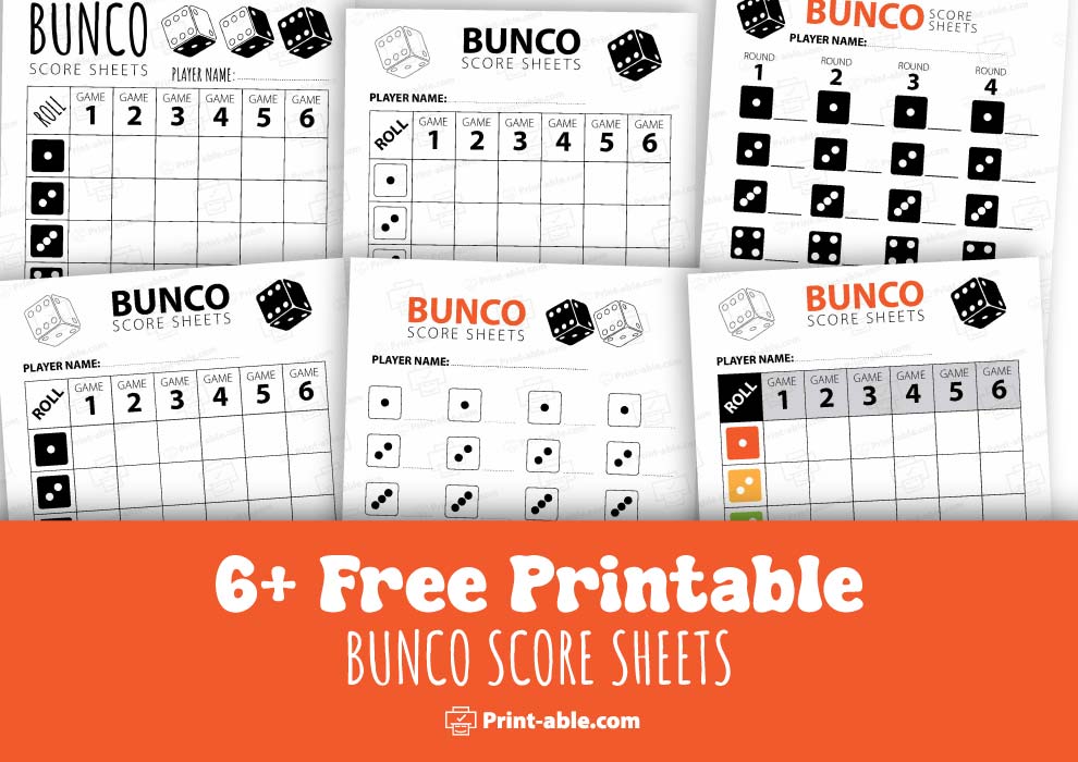 Bunco Score Sheets Free Download