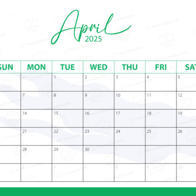 April 2025 Calendar Printable