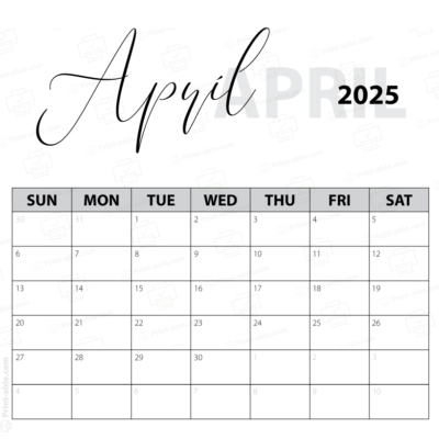 April 2025 Calendar Printable