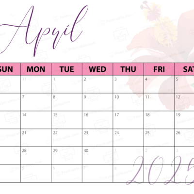 April 2025 Calendar Printable