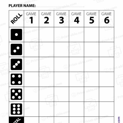 Bunco Score Sheets Printable Free Download