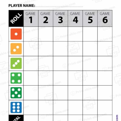 Bunco Score Sheets Printable Free Download