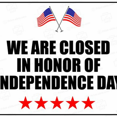 Closed 4th of July Sign