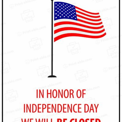 Closed 4th of July Sign