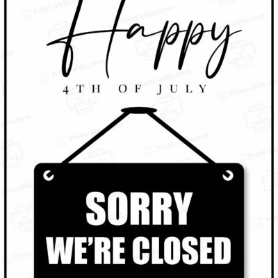 Closed 4th of July Sign