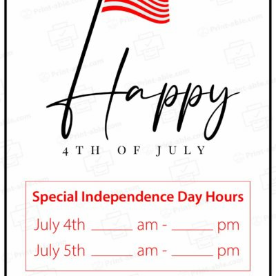 Closed 4th of July Sign