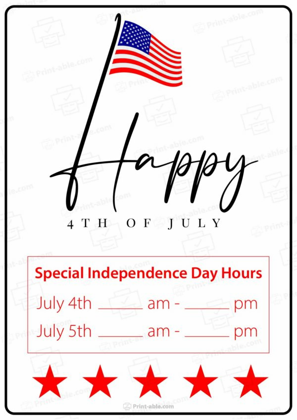 Closed 4th of July Sign