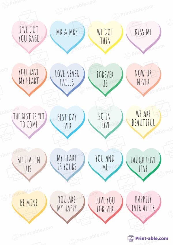 Conversation Hearts Printable Free Download