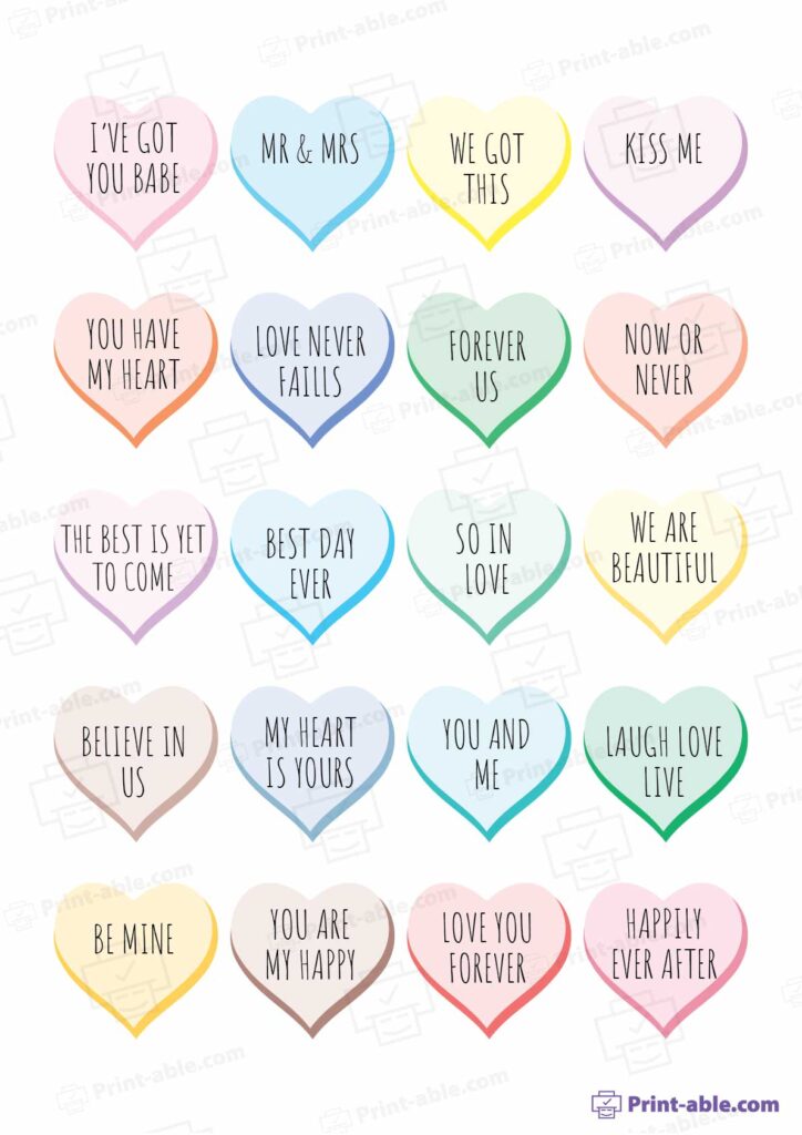 Conversation Hearts Printable Free Download