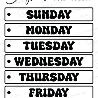Days of the Week Printable