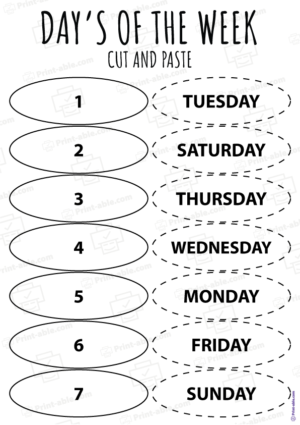 Days of the Week Printable