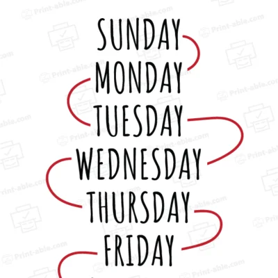 Days of the Week Printable