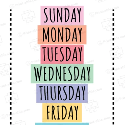Days of the Week Printable