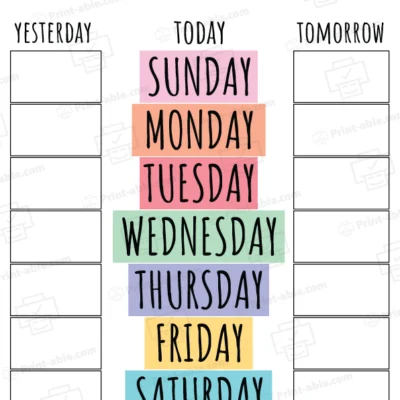 Days of the Week Printable