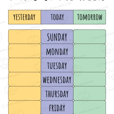 Days of the Week Printable