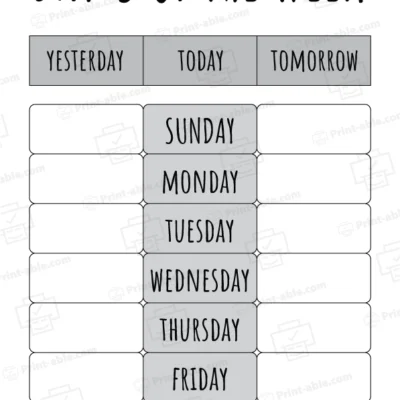 Days of the Week Printable