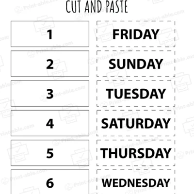Days of the Week Printable