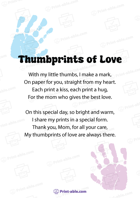 Fingerprint poem printable