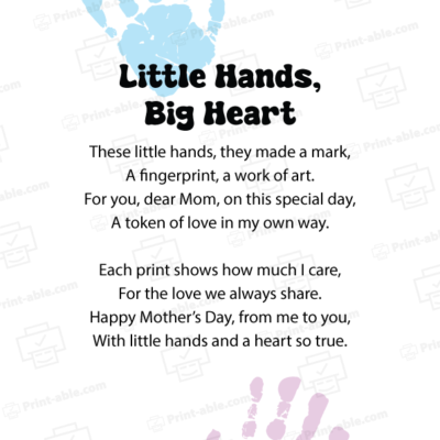 Fingerprint poem printable